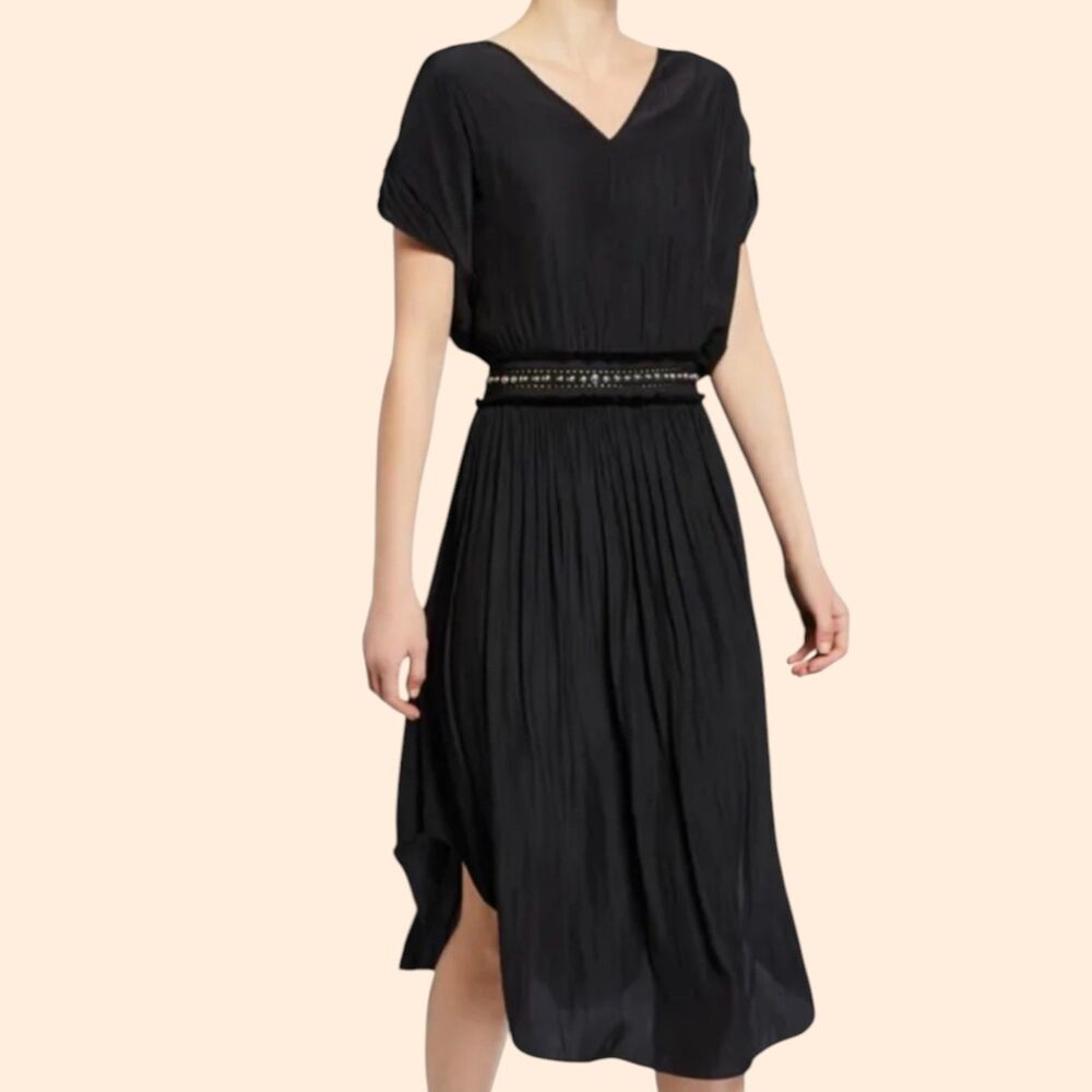 Ramy Brook Black Studded Midi Dress